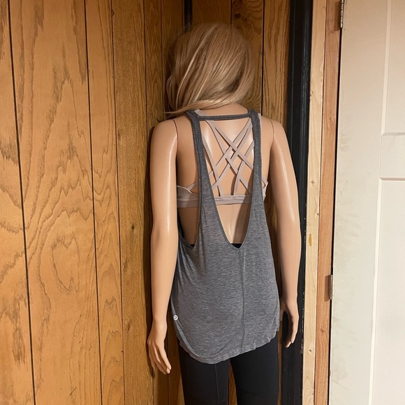 Lululemon" Grey Tank W Back Cut Out - Picture 6 of 16